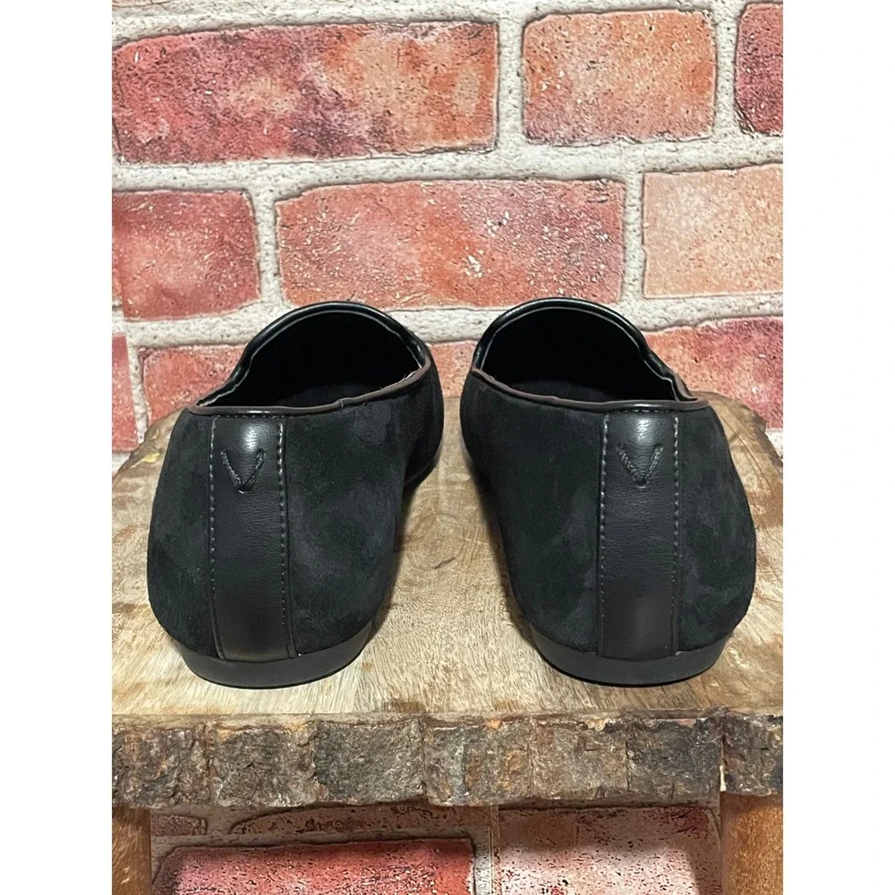Vionic Coral Black Suede Slip On Loafers Womens 7.5 Wide Flats UN:07-2025